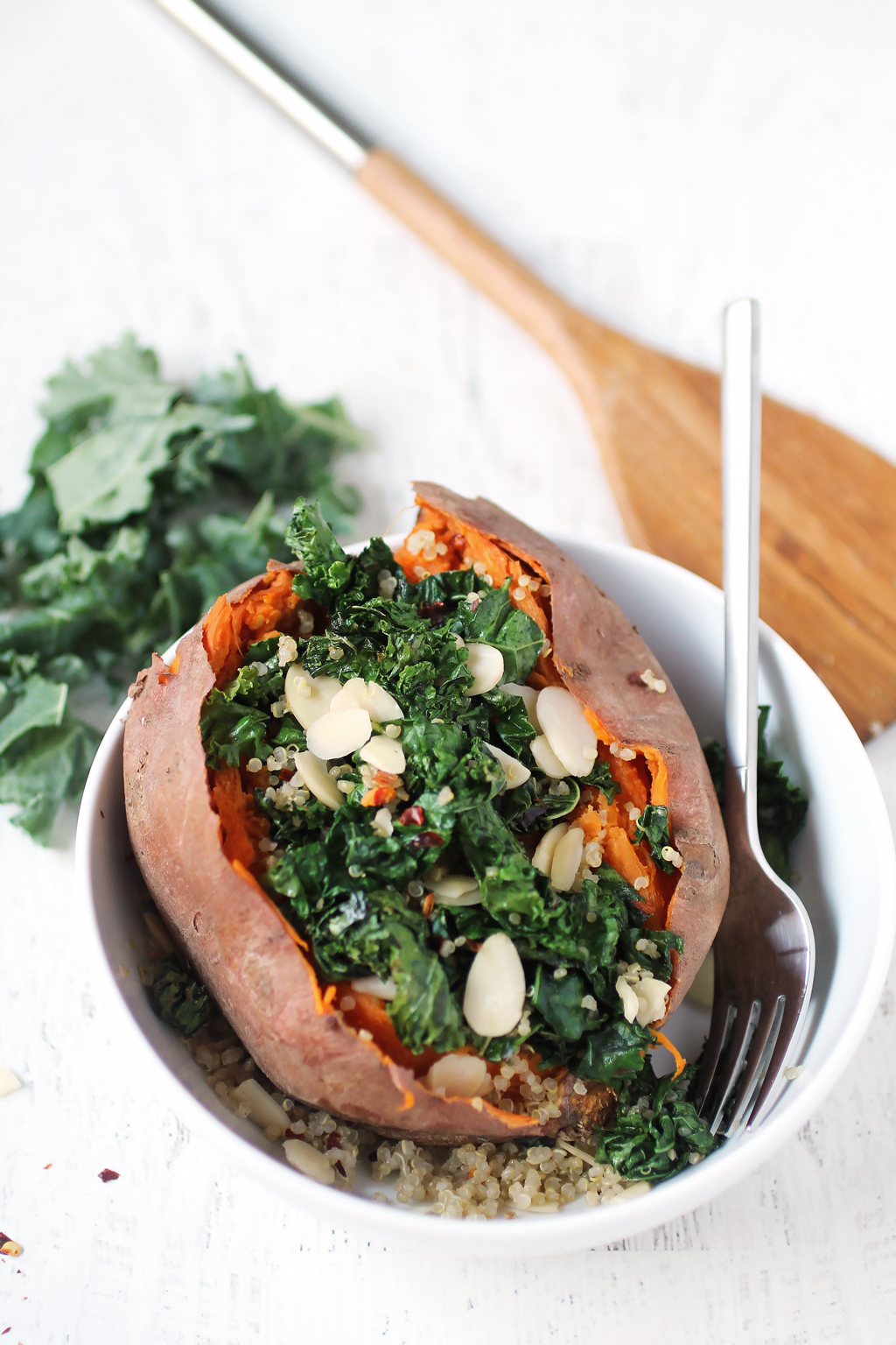 Kale & Quinoa Stuffed Sweet Potato - Spinach for Breakfast