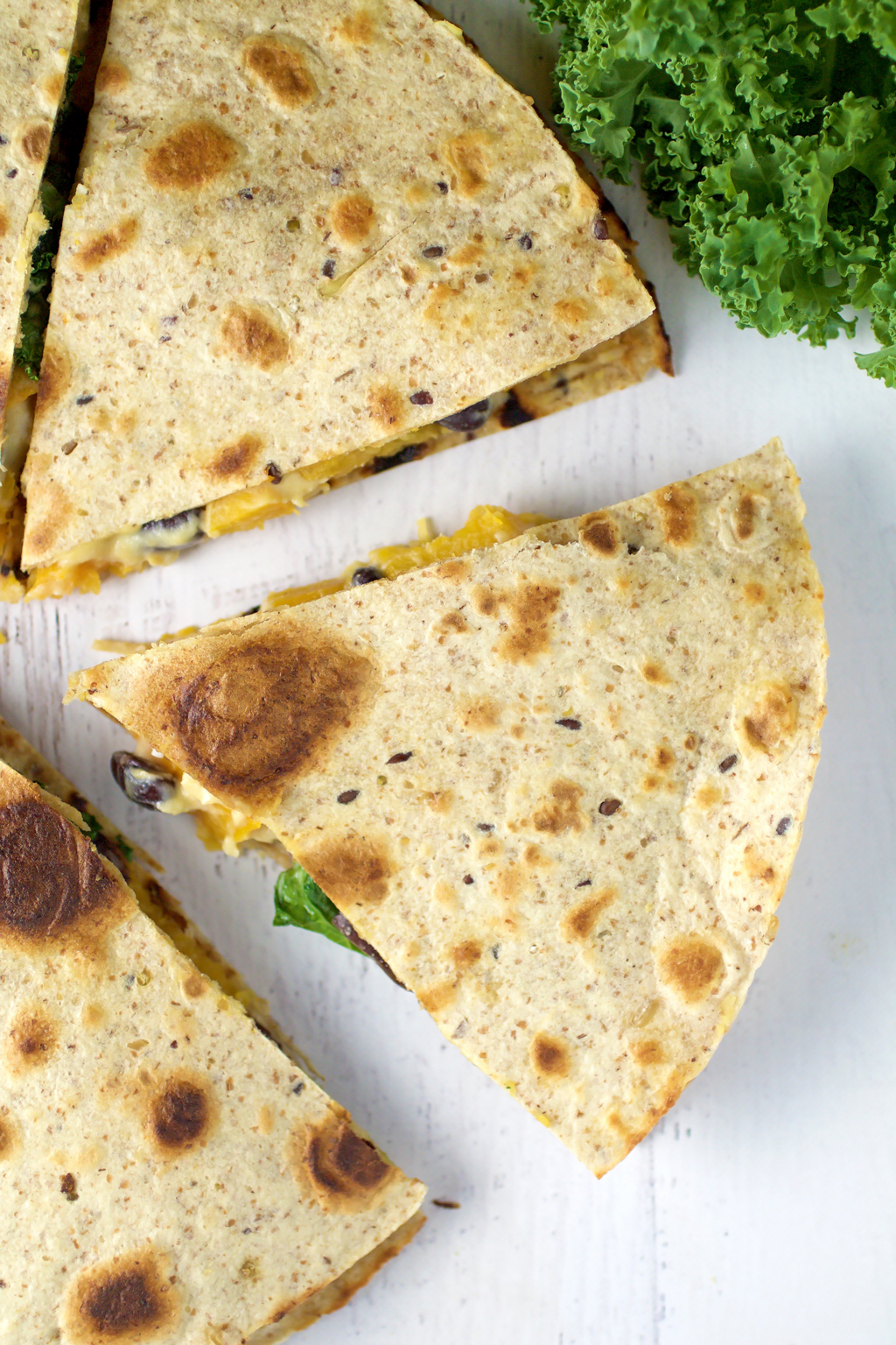 Butternut Squash, Kale and Black Bean Quesadillas - Spinach for Breakfast